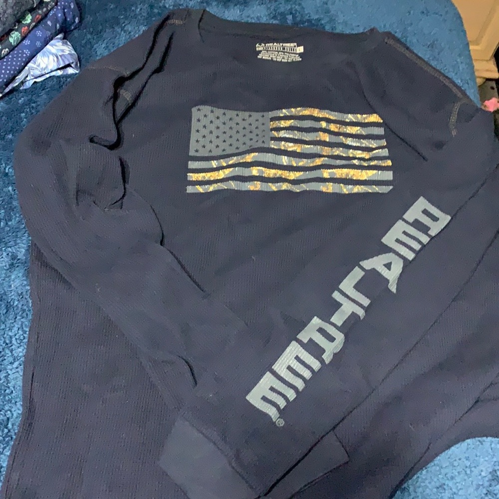 Realtree blue camo flag shirt